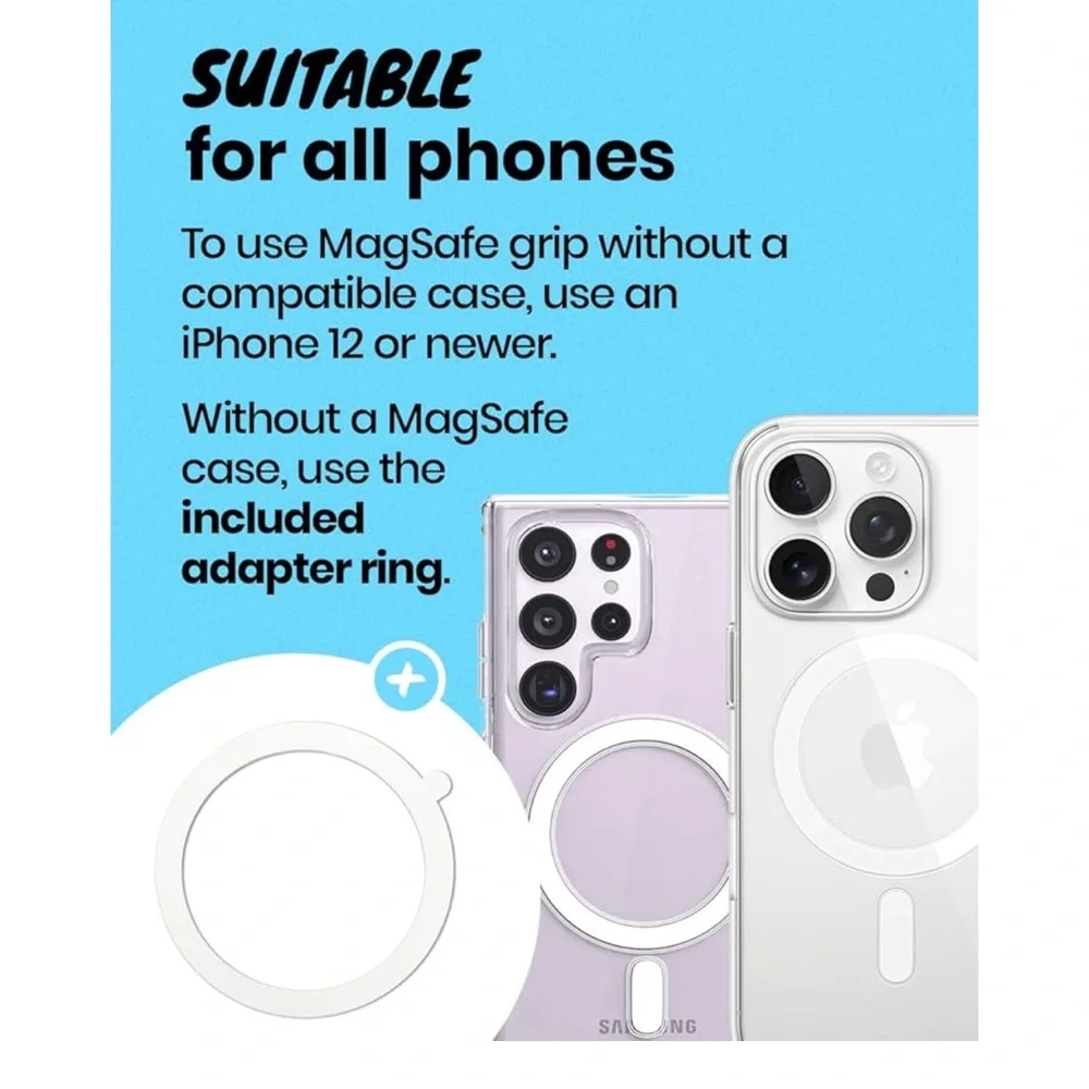 Purple Flower Phone Grip. NWT. Magnetic type
